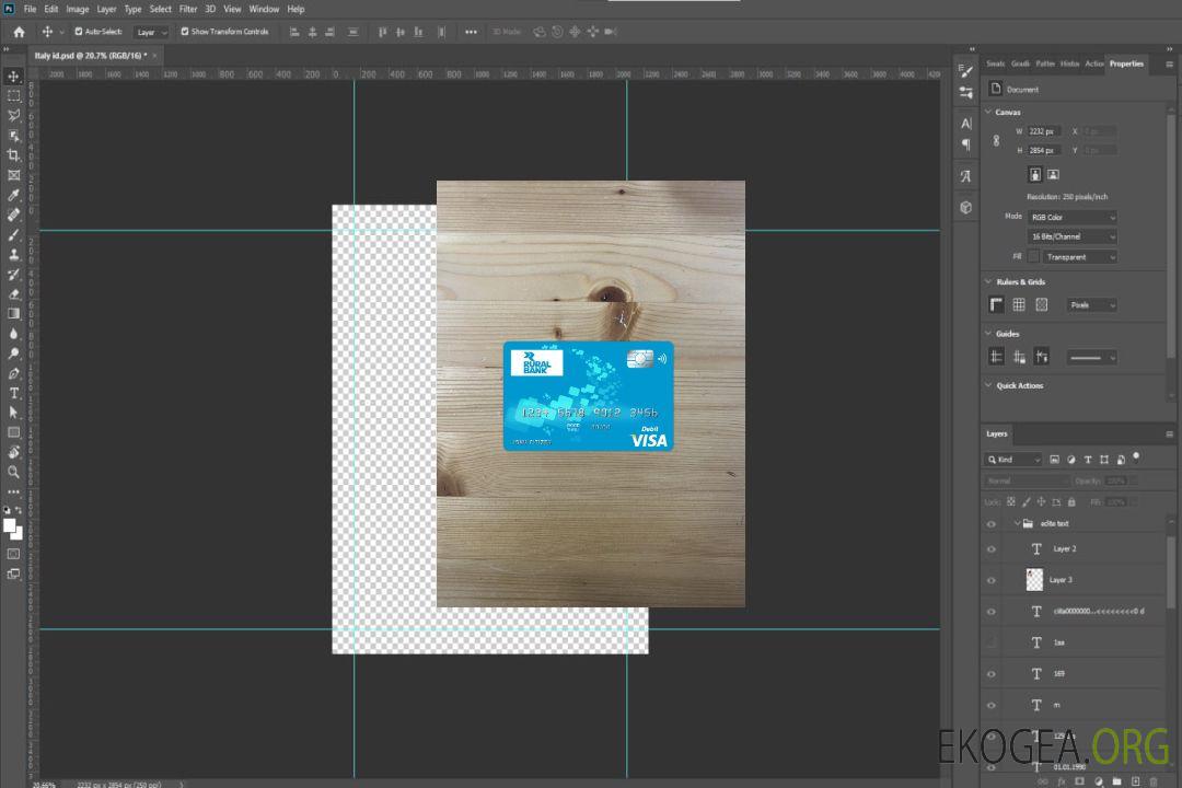 Photolook de la carte visa de la banque rurale d'Australie template Photolook de la carte visa de la banque rurale d'Australie template
